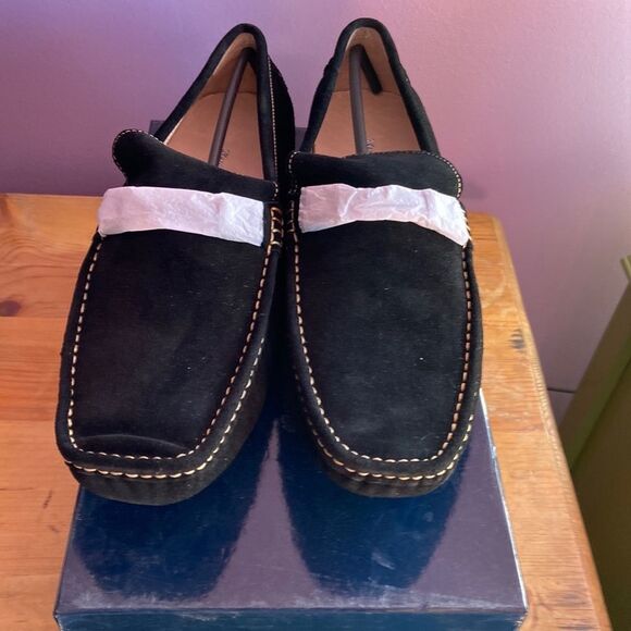 Mairo Rossini Men’s Black Suede Loafers Slip-On Shoes Made in Italy Size 10 - Picture 1 of 3